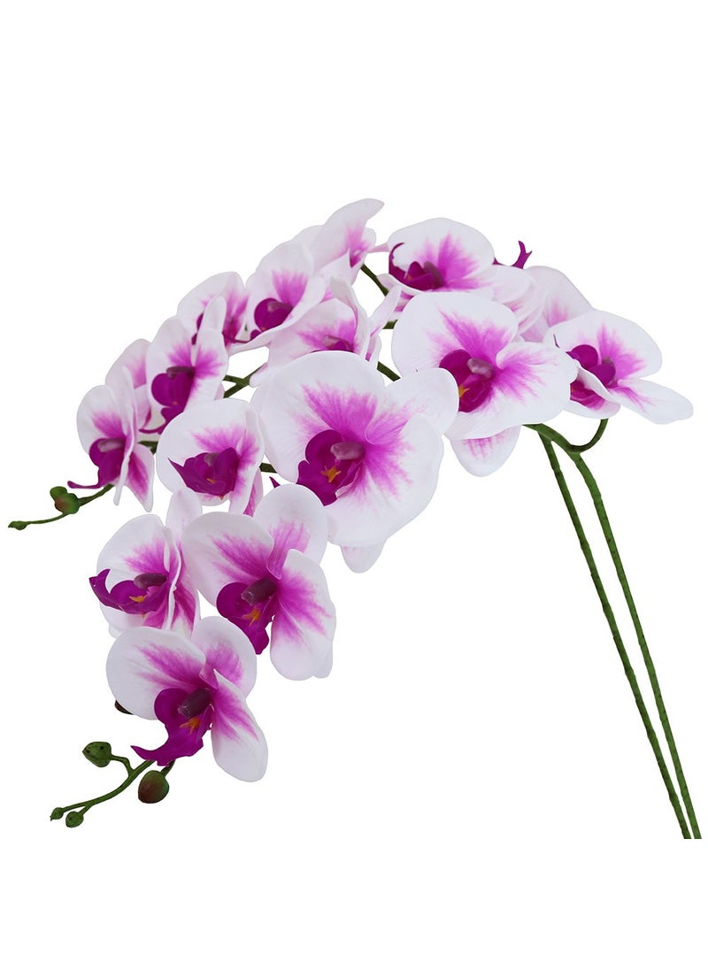 Htmeing Htmeing 38 Inch Artificial Phalaenopsis Flowers Branches Real Touch Not Silk Orchids Flowers for Home Office Wedding DecorationPack of 2 White Pink 