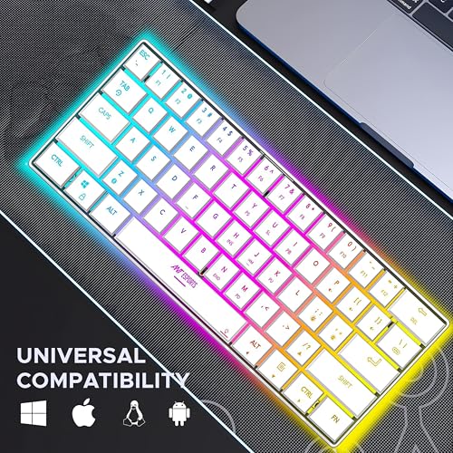 Ant Esports MK1500 Mini 60% Pro RGB Wireless Gaming Keyboard with Membrane Switches for PC / Mobile / Tablets / Laptop / TV's- White - Image 2