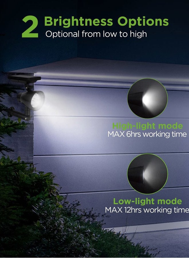 InnoGear Solar Lights, 2-in-1 Waterproof 3 LED Solar Spotlights Adjustable Wall Light Landscape Lighting Security Light Outdoor Auto On/Off for Patio Deck Yard Garden Driveway, Pack of 4 - Image 2