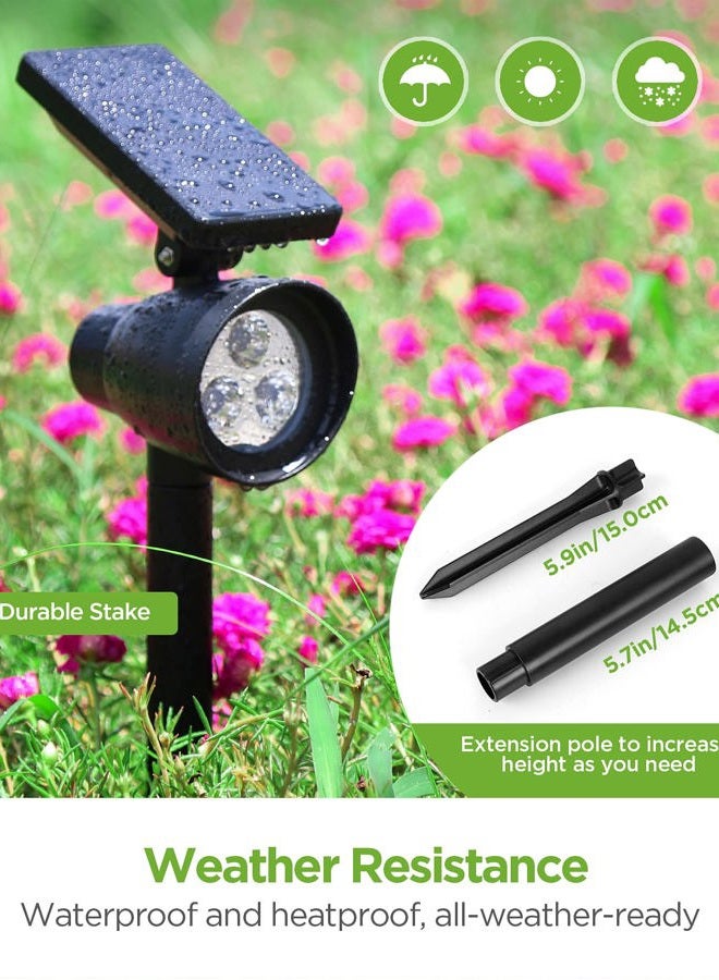 InnoGear Solar Lights, 2-in-1 Waterproof 3 LED Solar Spotlights Adjustable Wall Light Landscape Lighting Security Light Outdoor Auto On/Off for Patio Deck Yard Garden Driveway, Pack of 4 - Image 5