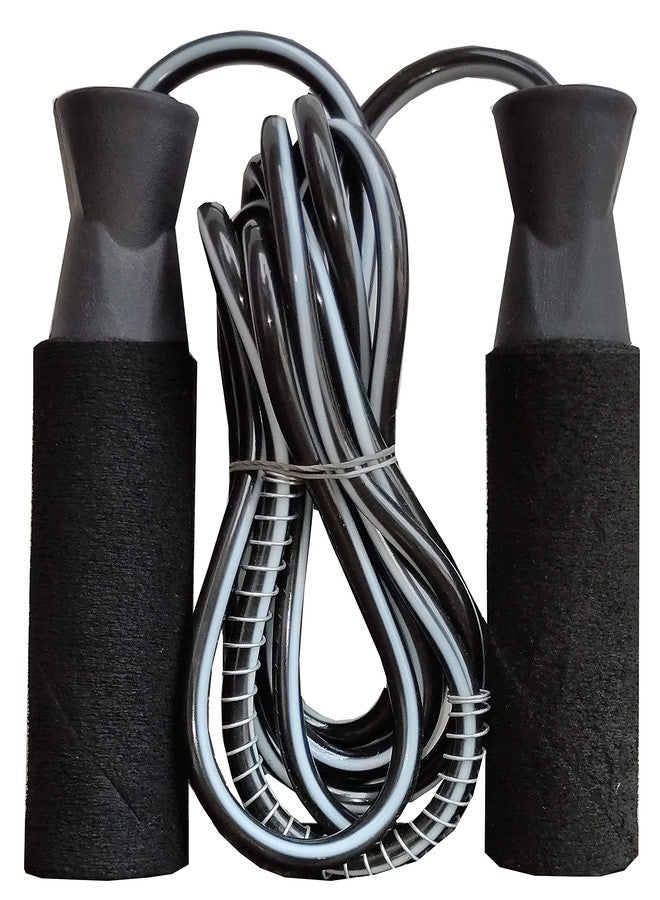 VICTORY Combo of Skipping Rope and 2 Hand Grip for Men and Women Jumping Rope for Exercise Workout & Gym Training Sports Fitness Adjustable Height with Hand Plastic Grip-Black - Image 3