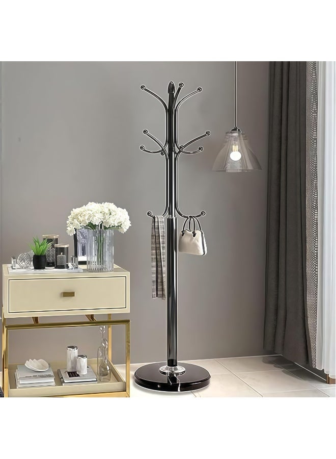 POWER Sturdy metal coat rack with 12 hooks, suitable for hallways, living rooms, and offices - a sturdy metal structure, space-saving coat rack for hanging coats, hats, bags, and scarves. - Image 1