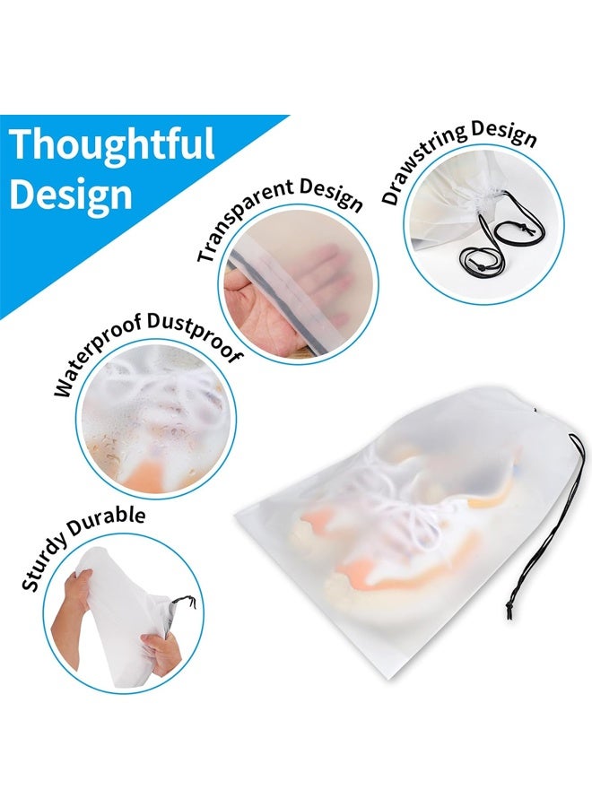 20PCS Clear Shoe Bags 30x40CM Drawstring Travel Shoe Bags for Packing, Waterproof Dustproof Portable Shoe Storage for Men and Women - Image 3