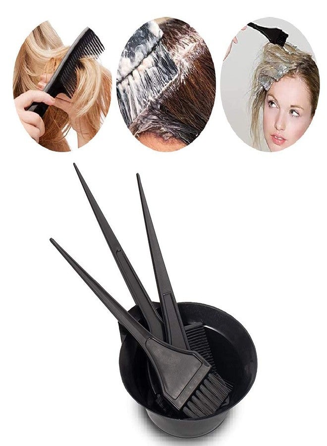 VALKYRIE 4 pcs of Hair Color Comb, Dye Brush and Color Mixing Bowl Colouring Kit (Black) (Hair dye Bowl and 3 Brush) - Image 4