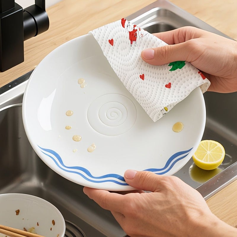 2 حزمة من مناشف ورقية عيد الميلاد 3 طبقات متينة لديكور المطبخ العطل - Image 3