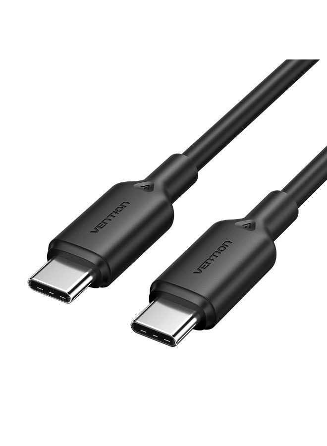 VENTION USB 2.0 Type-C Male to Type-C Male 3A Cable  Black PVC Type Model# TRCBF - Image 1