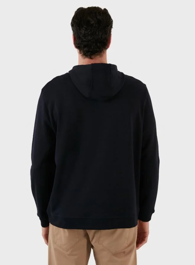 Buratti  Buratti Cotton Regular Fit Hooded Sweatshirt with Kangaroo Pocket for Men SWEAT 6141006B for Men | Best Price UAE