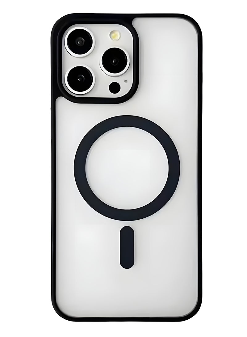 Magsafe Case for iPhone 12 Pro Max Magsafe Clear Cover Magnetic Wireless Charging Support, Shockproof Protection, Scratch-Resistant for iPhone 12 Pro Max - Black - Image 1