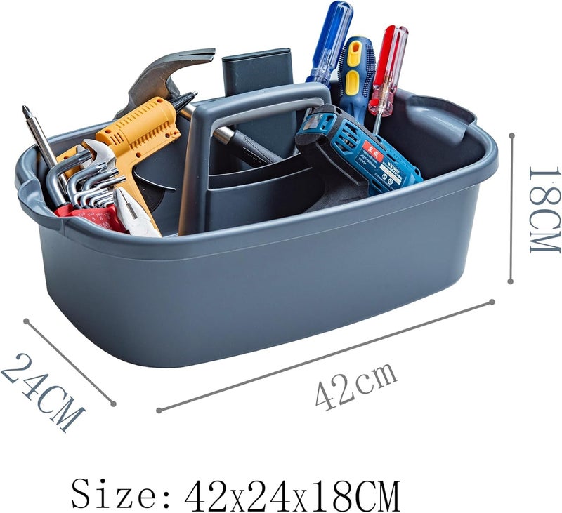 KEYOZA Cleaning Supplies Caddy, Large Plastic Cleaning Supply Organizer Bucket with Handle Portable Housekeeping Shower Tote Caddy Under Sink Tool Storage Baskets for Dorm, Bathroom, Kitchen - Image 3