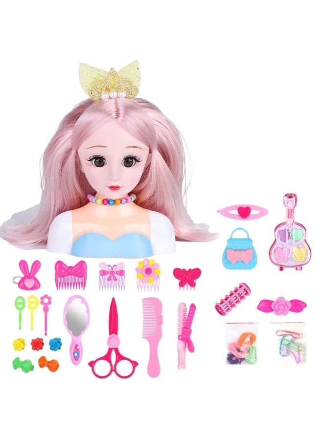 NajmStyle 25Pcs Hairdressing Makeup Dolls, Hair Styling Model Doll,Design Model Doll Head, Girls Playset with Beauty and Fashion Accessories - Image 1