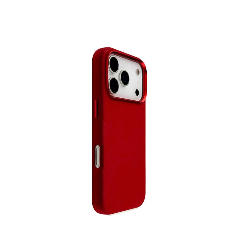 BB غطاء واقي، ملمس الفانيلا، مقاوم للصدمات لـ iPhone 16 / 16 Plus / 16 Pro / 16 Pro Max، أحمر باللون الأحمر - Image 1