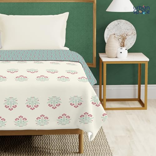Urban Space 100% Cotton Malmal Double Bed Dohar, All Season Reversible Blanket, Soft, Lightweight and Breathable Ac Dohar/Quilt/Blanket/for Bed, Sofa AC Blanket (86 x 95 inch, Malhaar Dusty Blue) - Image 2