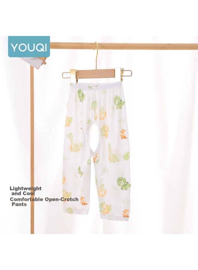 Youqi Yooqi Open-crotch Pants For Baby Boys Summer Thin Cotton Anti-mosquito Pants Infant Open-crotch Pants For Boys Outside Children's Cross Pants - Image 1