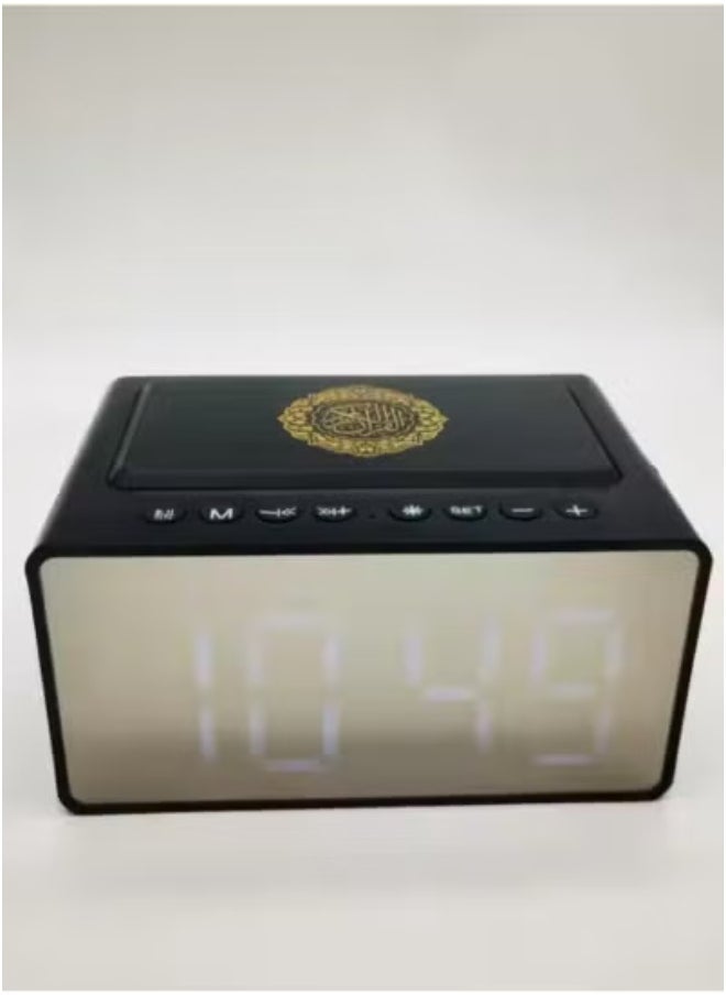 Gravity SQ808 Quran Speaker with Azan Clock – 8GB Storage Bluetooth Speaker with App Control, LED Display Alarm Clock, FM Radio, Powerful Battery Backup, USB Port, Quran Recitation, MP3 Playback, Night Light – Ideal for Bedside, Prayer Rooms, and Islamic Gifts - Image 3