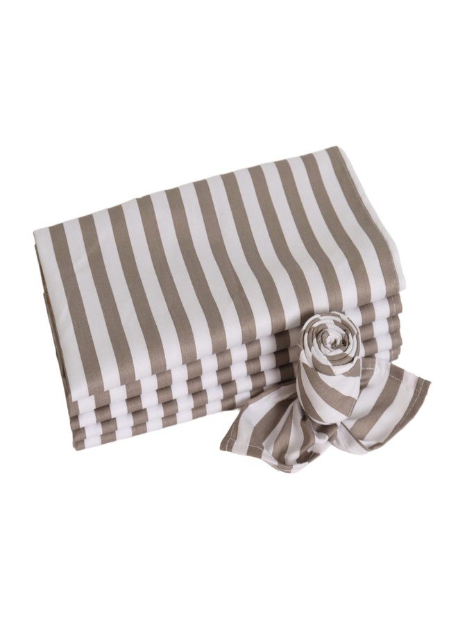 WBYCOTBED Striped Cloth Napkins Set of 6 Pure Cotton Wedding Dinner Napkins for Holiday Daily Wedding Uses Washable Napkins 18" x 18" - Image 1