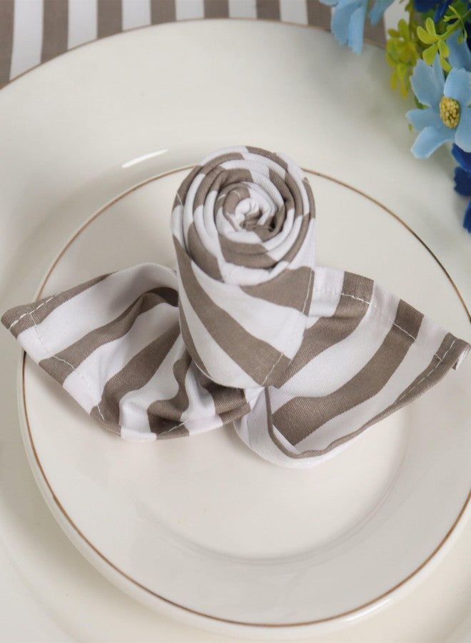 WBYCOTBED Striped Cloth Napkins Set of 6 Pure Cotton Wedding Dinner Napkins for Holiday Daily Wedding Uses Washable Napkins 18" x 18" - Image 4