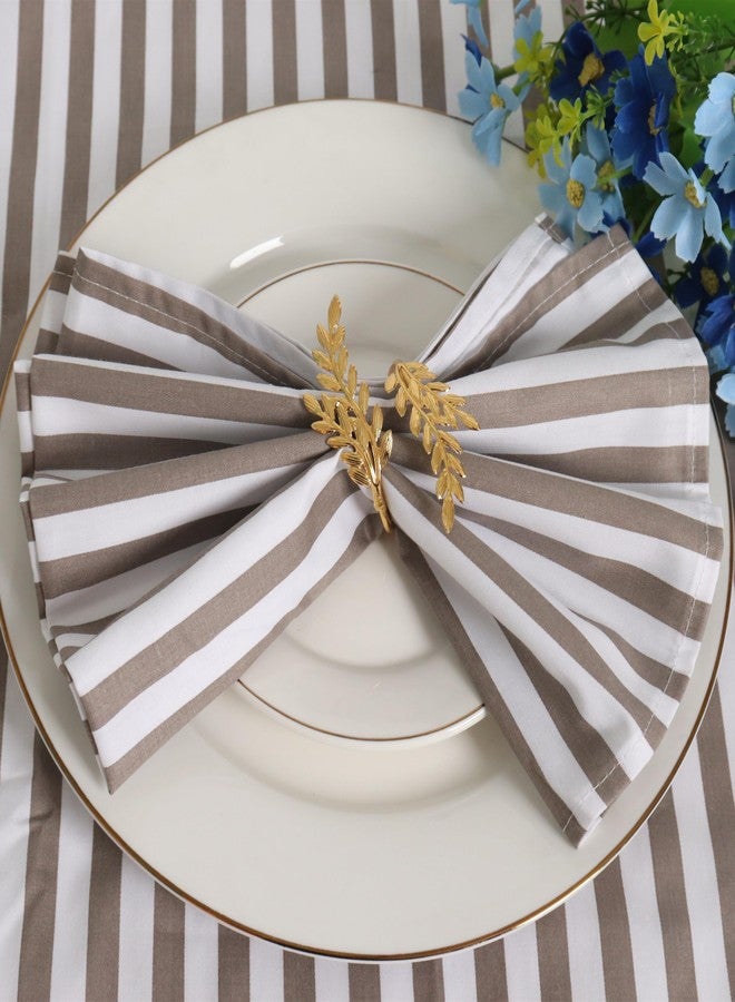 WBYCOTBED Striped Cloth Napkins Set of 6 Pure Cotton Wedding Dinner Napkins for Holiday Daily Wedding Uses Washable Napkins 18" x 18" - Image 5