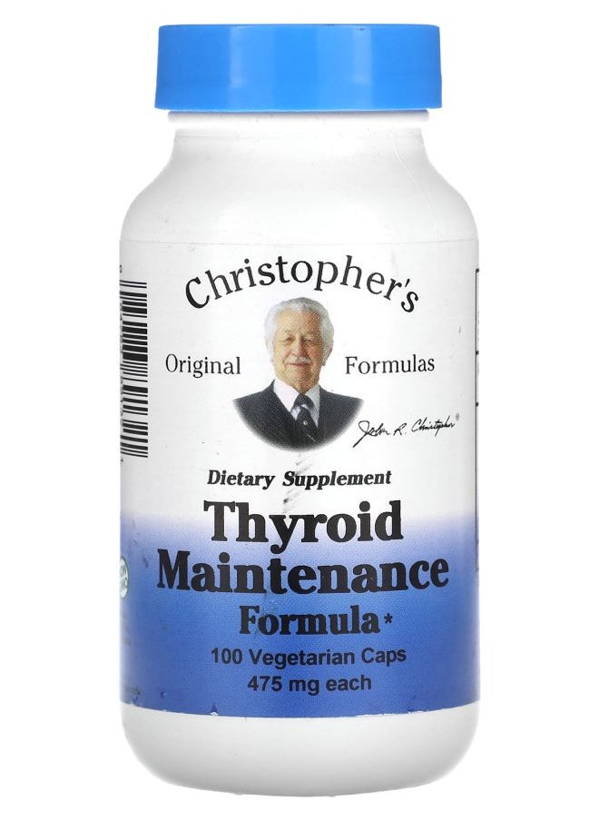 Christopher's Original Formulas - Thyroid Maintenance Formula 475 mg 100 Vegetarian Caps - Image 1