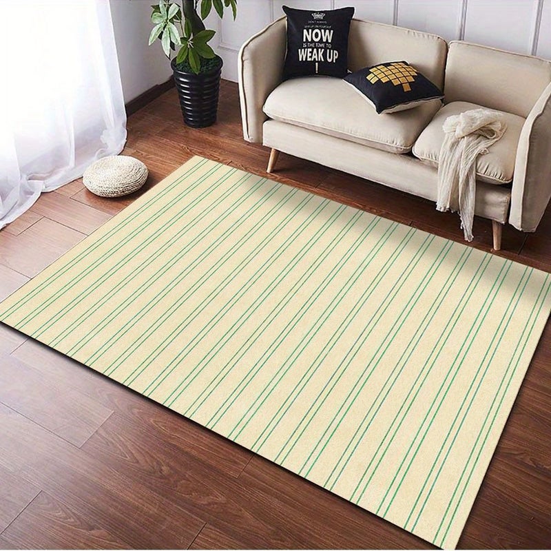 Extra Large 2435 Inches Velvet Non Slip Mat With Geometric Line Design For Bedroom Living Room Entrance Camping And Yoga - Image 1