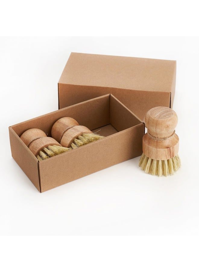 Diahom Bamboo Dish Brush Scrubber 3 Pack for Cleaning Pot Pans Hanging Rope Kitchen Dishwashing - Image 5