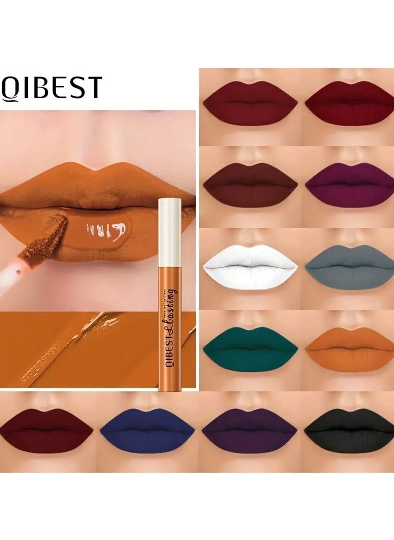 QiBest - Matte Lip Gloss Long Lasting  Smudge Proof Non Sticky Lip Stain COLOR 01 - Image 1