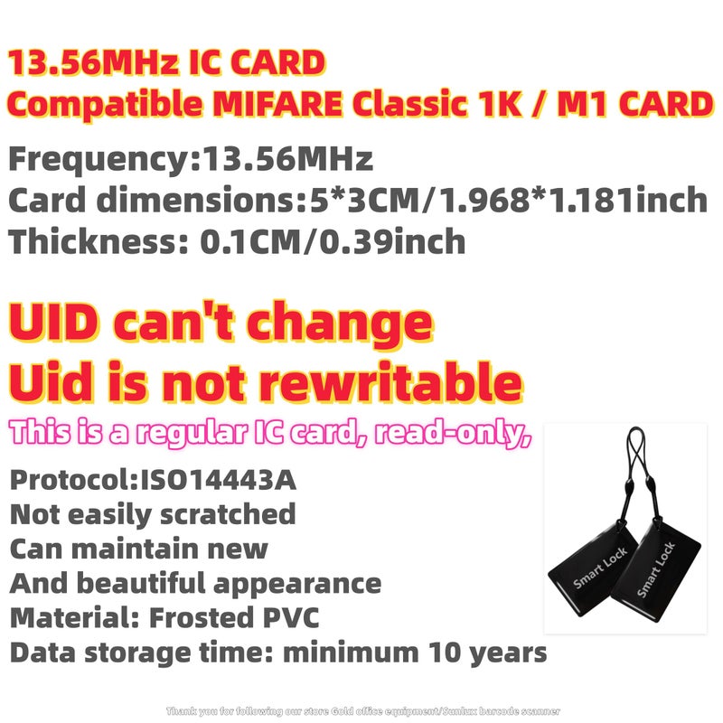 بطاقات فتح أقفال RFID بتردد 13.56 ميجاهرتز، 4 عبوات لأقفال ذكية وبطاقات حضور - Image 3