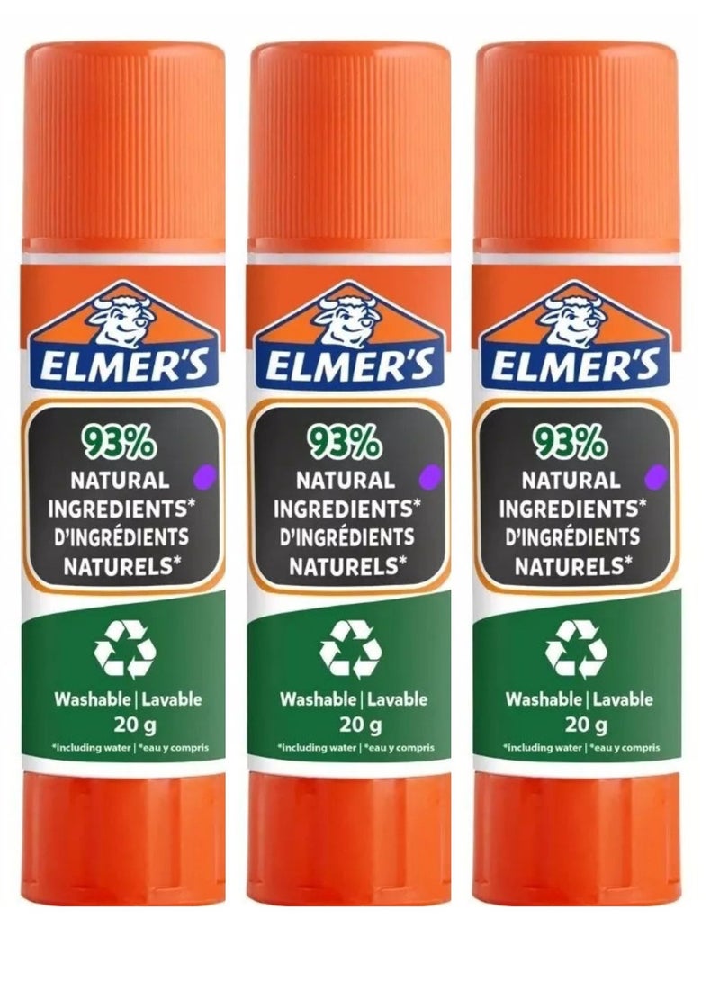 إلميرز 3 قطع من عصا الصمغ الأبيض بوزن 20 جرام - Image 1