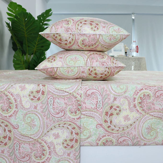 4 PIECE PINK PAISLEY BED SHEET SET LUXURY BEDDING SETS DESIGNER BEDDING COLLECTIONS 800 THREAD COUNT 100 EGYPTIAN COTTON DEEP POCKET FULL