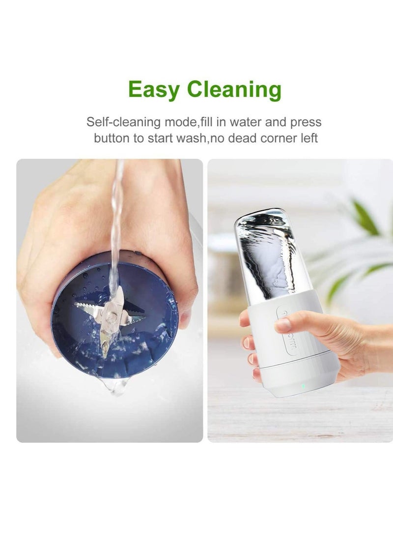 Mini Portable Blender, Personal Blender 350ml Smoothie Shake Maker Fruit Juice Cup with Four Blades, Handheld Juicer Machine 3000mAh Rechargeable 24000rpm min for Home Office - Image 5