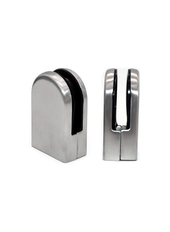 promass Glass Clips,4PCS Glass Clamps 10-12mm Glass Brackets Clamp Stainless Steel Round Glass Bracket Adjustable Flat Back Glass Clip Clamps Holder for Balustrade Staircase Handrail - Image 3