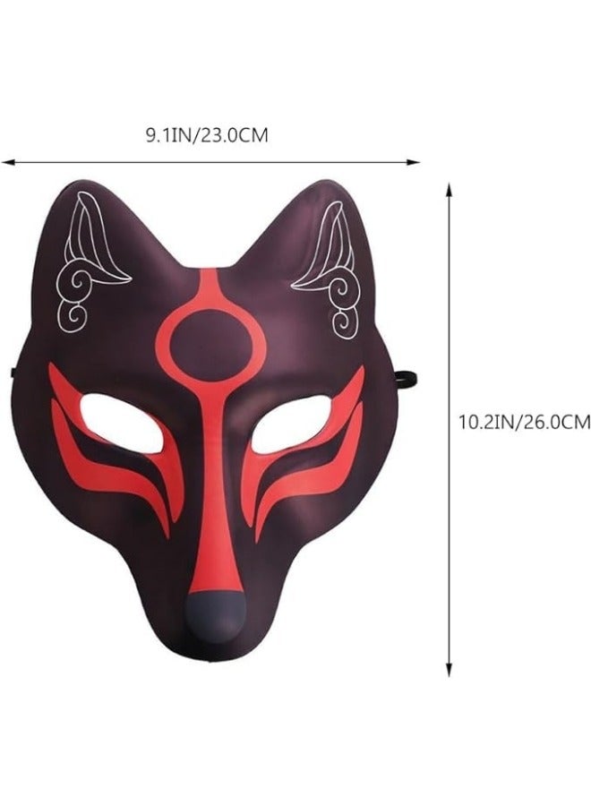 CCOVERY Fox Mask Japanese Kabuki Kitsune Masks for Men Women Cosplay Party Masquerade Costume Prop Full Face Stage Performance Mask - Image 5