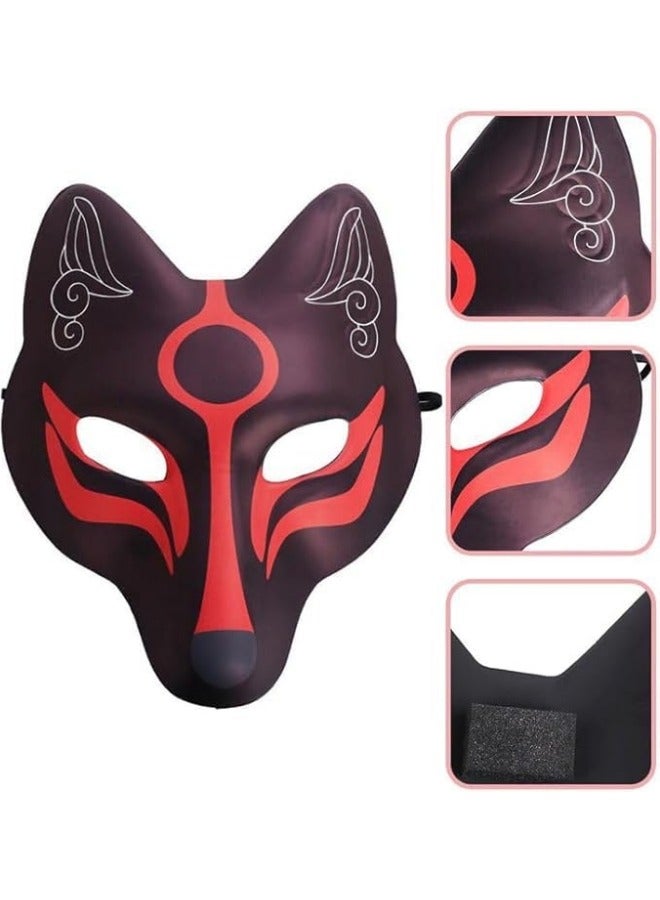 CCOVERY Fox Mask Japanese Kabuki Kitsune Masks for Men Women Cosplay Party Masquerade Costume Prop Full Face Stage Performance Mask - Image 4