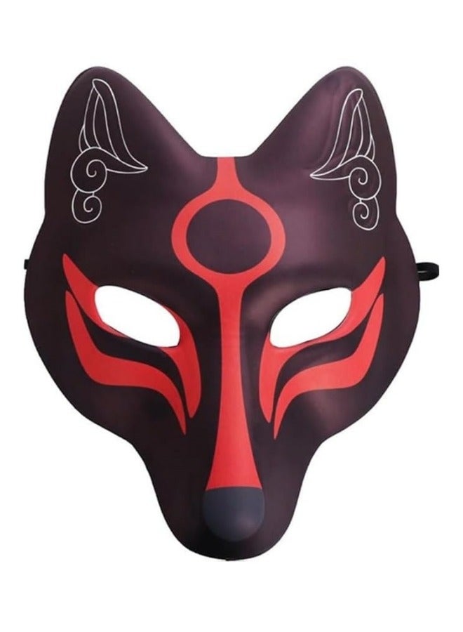 CCOVERY Fox Mask Japanese Kabuki Kitsune Masks for Men Women Cosplay Party Masquerade Costume Prop Full Face Stage Performance Mask - Image 3