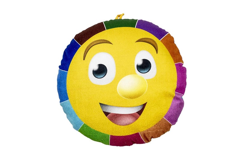 Keshav Creation Velvet Combo Of Baby Smiley Cushion Reversible Printed Emoji Side Pattern Coloring Boxes13X13 Inch Soft Toys Cushion 3 Pillow Heart Eyes Multicolor - Image 5