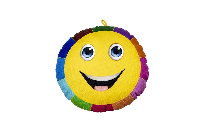 Keshav Creation Velvet Combo Of Baby Smiley Cushion Reversible Printed Emoji Side Pattern Coloring Boxes13X13 Inch Soft Toys Cushion 3 Pillow Heart Eyes Multicolor - Image 4