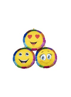 Keshav Creation Keshav Creation Velvet Combo Of Baby Smiley Cushion Reversible Printed Emoji Side Pattern Coloring Boxes13X13 Inch Soft Toys Cushion 3 Pillow Heart Eyes Multicolor  - Image 1