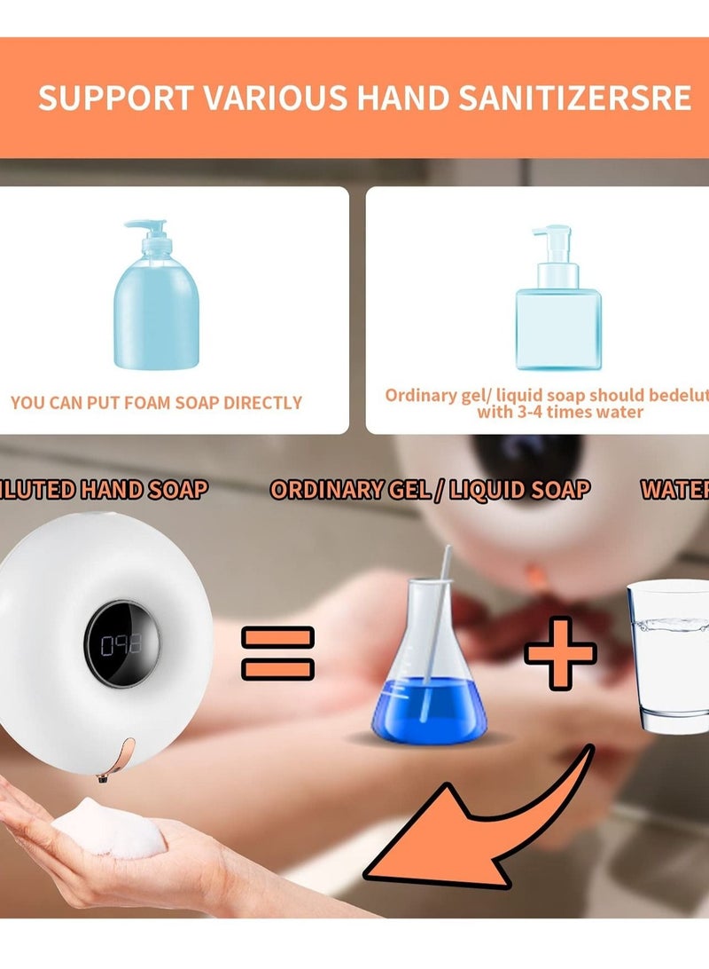 Automatic Soap Dispenser, Foaming Soap Dispenser Wall Mount Foam Soap Dispenser Touchless Soap Dispenser Smart Electric Wall Auto Foaming Hand Soap Dispenser for Bathroom, Kitchen - Image 2