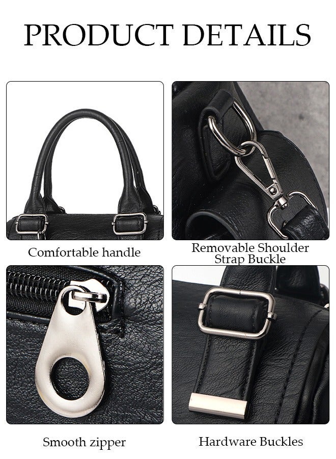 DUNISO Women's Vintage Tote Bag Handbags Faux Leather Shoulder Bag Ladies Fashion Designer Satchel Crossbody Bag with Detachable Strap for Ladies - Image 4