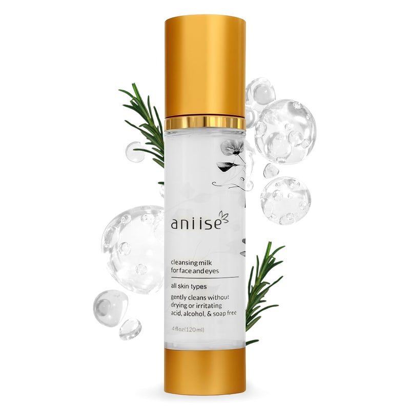 aniise Cleansing Milk for Face & Eyes â€“ Makeup Remover & Hydrating Cleanser with Glycerin, Aloe Vera & Chamomile â€“ Refines Pores, Promotes Even Complexion â€“ For All Skin Types â€“ 4 fl oz (120 mL) - Image 1