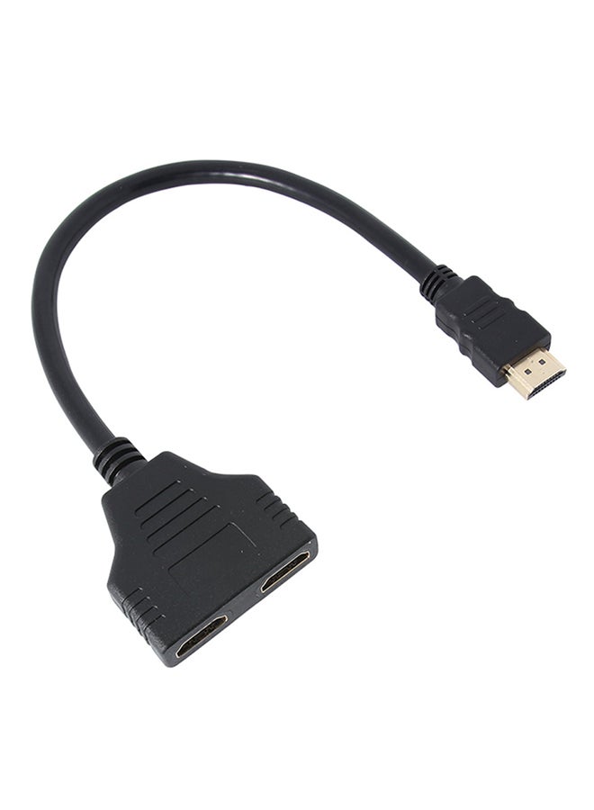 HDMI 1 To 2 Split Double Signal Converter Black