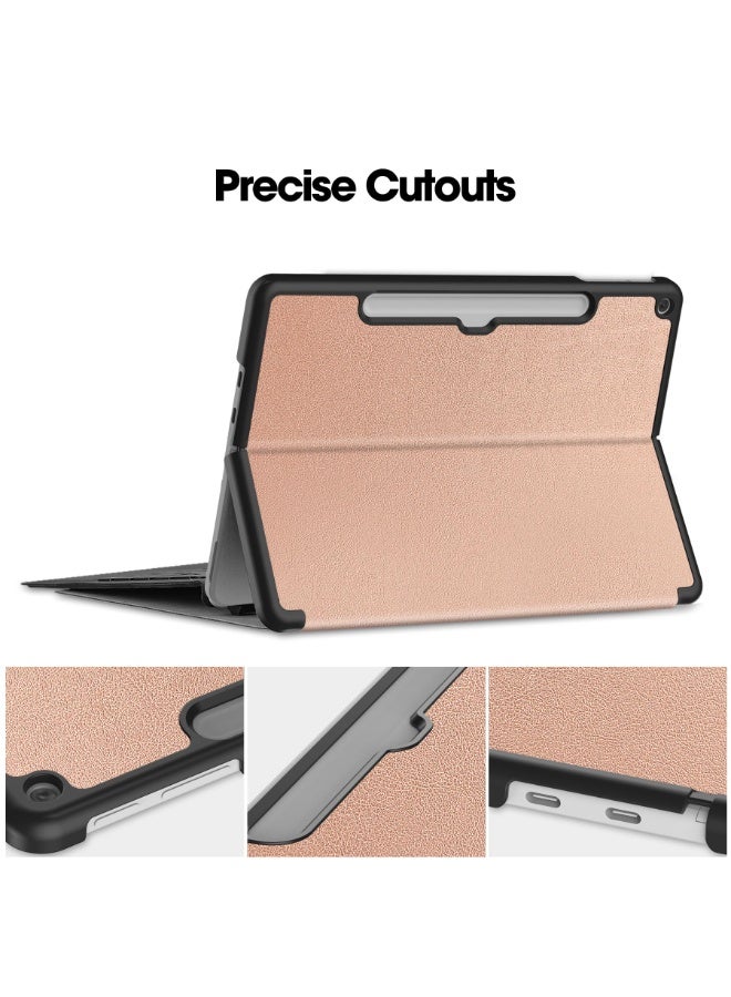 عام غطاء مايكروسوفت سيرفيس برو 12 (2025) مقاس 12 بوصة، غطاء جلدي PU خفيف الوزن مقاوم للسقوط والصدمات مع حامل واقي. - Image 2