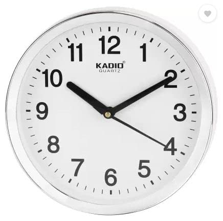 Kadio Analog 20 cm X 20 cm Wall Clock (White, with Glass, Standard) - Image 1