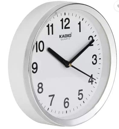 Kadio Analog 20 cm X 20 cm Wall Clock (White, with Glass, Standard) - Image 4