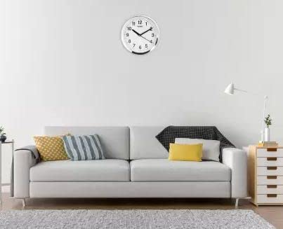 Kadio Analog 20 cm X 20 cm Wall Clock (White, with Glass, Standard) - Image 5