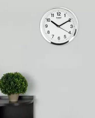 Kadio Analog 20 cm X 20 cm Wall Clock (White, with Glass, Standard) - Image 2