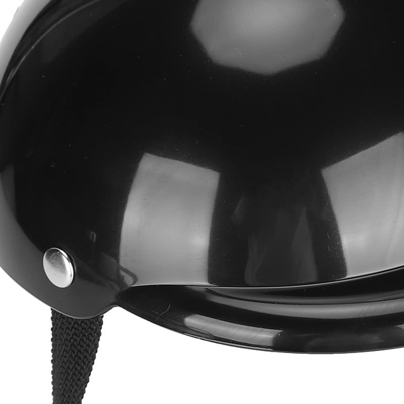 Small Medium Dog Helmet Hat Hard ABS Adjustable Chin Strap Black Motorcycle Cap - Image 3