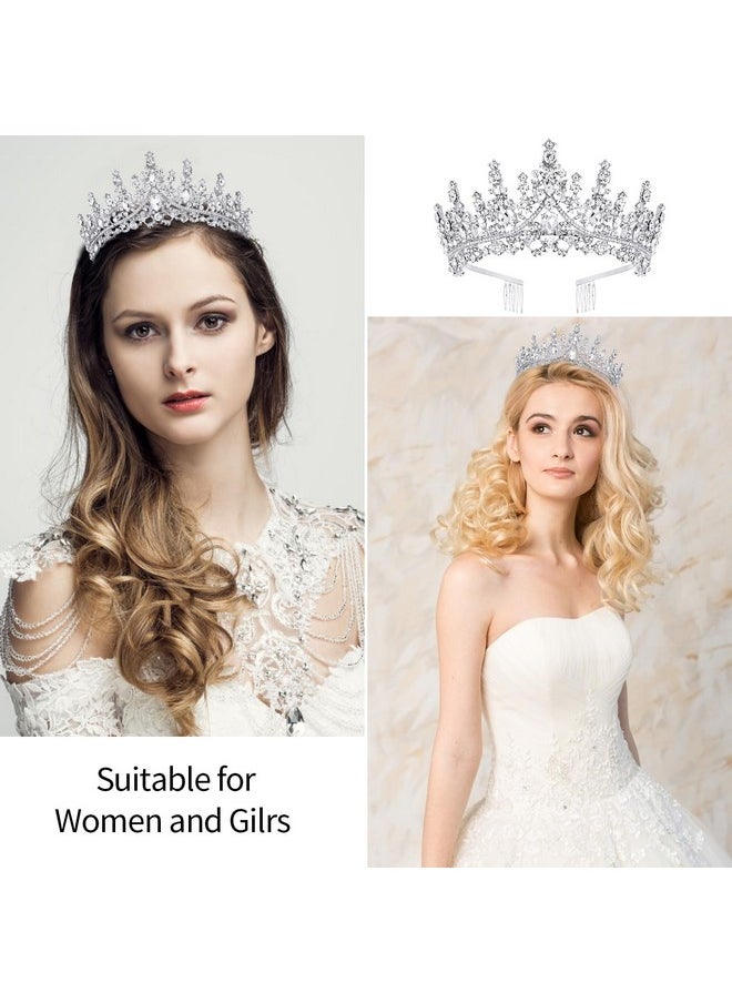 Velscrun - Silver Crystal Birthday Queen Tiara Crowns For Women Girls Birthday Queen Headband Sash Elegant Princess Crown With Combs Hair Accessories Happy Birthday Party Decorations Mom Birthday Gift - Image 1