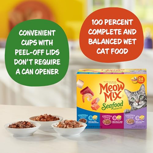 Meow Mix Seafood Selects Wet Cat Food Variety Pack, 2.75 Ounce Cups (Pack of 24) - Image 3