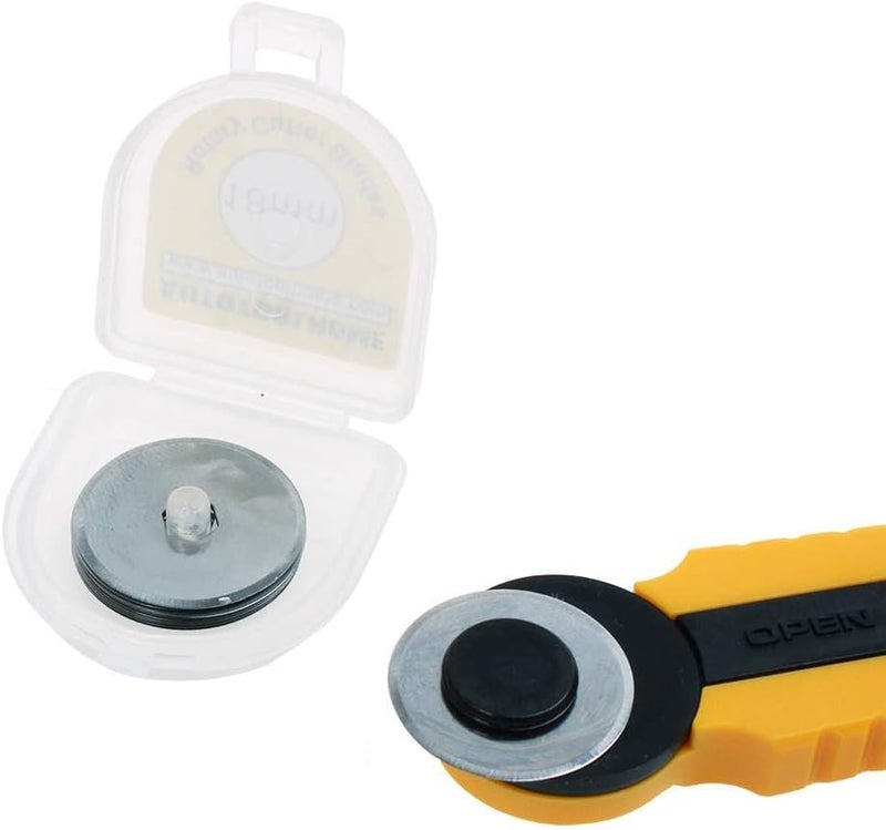 AUTOTOOLHOME شفرات قاطع دوار 18 مم عبوة 10 قطع استبدال شفرات دوارة لقص القماش والورق والتخييط وصنع الألبومات وأدوات العمل بالرقع - Image 2