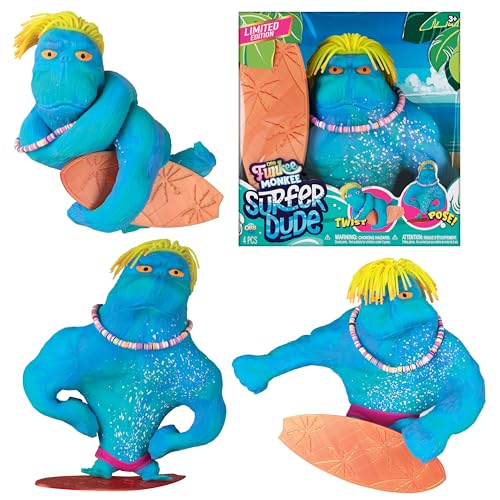 The Orb Factory ORB Surfer Dude Funkee Monkee Jumbo Squishy Monkey Toy Numbered Limited Edition 2500 Produced Big 45 Pound Stretchy Gorilla and Surf Board Collectible Splat Monkey Stress Toy for Kids Adults - Image 1